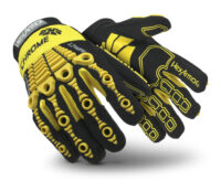 HexArmor® Size 10 Black And Yellow Chrome Series® Clute Cut SuperFabric® And Leather Reusable 360° Cut Resistant Gloves With Elastic Cuff, SuperFabric® Lined And PVC Printed Synthetic Leather Palm