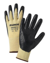 Radnor® X-Large Yellow And Black 13 Gauge DuPont™ Kevlar® Brand Fiber/Lycra® Cut Resistant Gloves With Seamless Knit Wrist And Nitrile Palm Coating