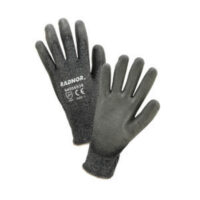 Radnor® Small Gray 13 Gauge HPPE ( High Performance Polyethylene ), Polyurethane, Glass And Nylon Palm Coated Cut Resistant Gloves With Knit Wrist And Polyurethane Coating
