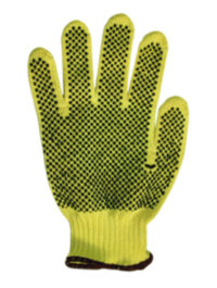 Radnor® Large Yellow Medium Weight DuPont™ Kevlar® Brand Fiber Seamless Knit Cut Resistant Gloves With Knit Wrist And PVC Dot Coating On Both Sides