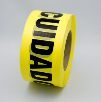 Radnorﾮ 3" X 1000' Yellow 2 mil Bilingual Barricade Tape "Caution Cuidado"