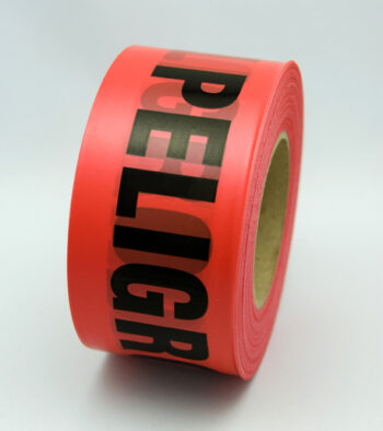 Radnorﾮ 3" X 1000' Red 2 mil Bilingual Barricade Tape "Danger Peligro"