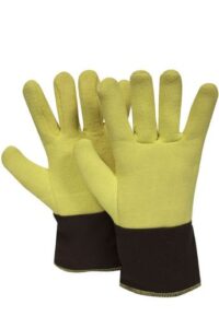 National Safety Apparel Jumbo 12" Yellow And Brown 20 Ounce DuPontﾙ Kevlarﾮ Heat Resistant Gloves With Duck Cuff, Wool And Cotton Lining And Wing Thumb