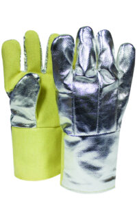 National Safety Apparel Large 14" Yellow And Silver 22 Ounce Thermobestﾙ Heat Resistant Gloves With Goldenbestﾙ Cuff, Wool And Cotton Lining, Straight Thumb And Aluminized OPF/Para-Aramid Back