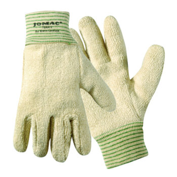 Wells Lamont Large Natural Jomacﾮ Heavy Weight Loop-Out Terry Cloth Heat Resistant Gloves With Knit Wrist Cuff